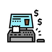 cash machine of coffee cafe color icon vector illustration