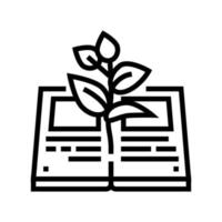 reading book for growing knowledge line icon vector illustration