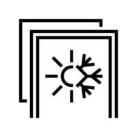 summer and winter insulation layer line icon vector illustration