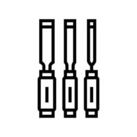 chisel carpenter tools line icon vector illustration