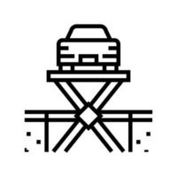 Ilustración de vector de icono de línea de estacionamiento de equipo de elevación