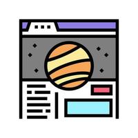 web site planetarium color icon vector illustration