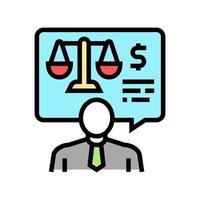 advising clients on foreign exchange legislation color icon vector illustration