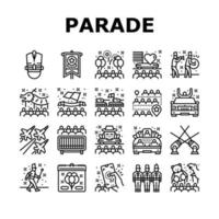 Parade Celebration Festival Event Icons Set Vector