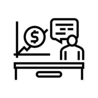 financial news line icon vector illustration