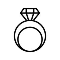 Diamond ring icon vector. Isolated contour symbol illustration vector