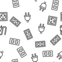Electric Power Socket Vector Seamless Pattern