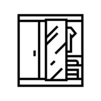 wardrobe room motel line icon vector illustration