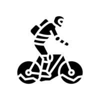 mountain riding bike glyph icon vector illustration
