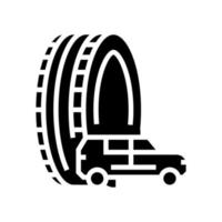 truck or suv tires glyph icon vector illustration