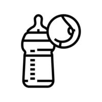 bottle feeding line icon vector illustration