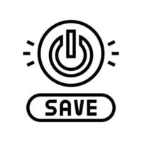 power on off button energy saving line icon vector illustration