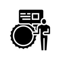 speaker talking about sun in planetarium line icon vector illustration