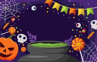 fondo de truco o trato con elementos de halloween vector