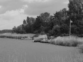 the city of Kappeln at the river schlei photo