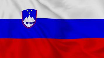 Republic of Slovenia realistic waving flag. smooth seamless loop 4k video