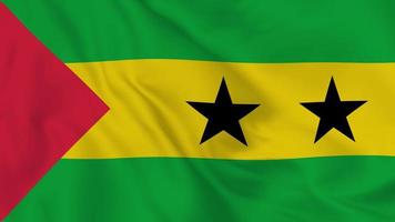 sao tome and Principe realistic waving flag. smooth seamless loop 4k video