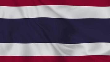 Kingdom of Thailand realistic waving flag. smooth seamless loop 4k video