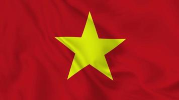 socialistische republiek vietnam realistische wapperende vlag. vloeiende naadloze lus 4k-video video