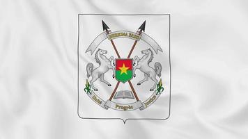 nationales emblem wappen oder symbol von burkina faso in schwenkender flagge. reibungsloses 4k-Video, nahtlose Schleife in wehender Flagge. glattes 4k-Video, nahtlos, Dänemark, Dänemark, Dänisch, Schleife video