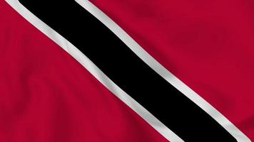 Republic of Trinidad and Tobago realistic waving flag. smooth seamless loop 4k video