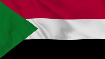 Republic of the Sudan realistic waving flag. smooth seamless loop 4k video