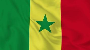 republik senegal bandera ondeante realista. video de 4k de bucle suave y sin interrupciones