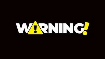 Animated Warning Sign With Text. Suitable for multipurpose content. video