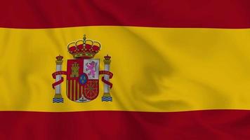 Kingdom of Spain realistic waving flag. smooth seamless loop 4k video