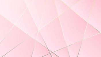 Abstract polygonal luxury golden line with pink background. vector