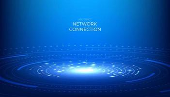 Abstract digital network connection.  Futuristic connection circle background. vector