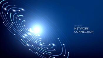 Abstract digital network connection.  Futuristic connection circle background. vector