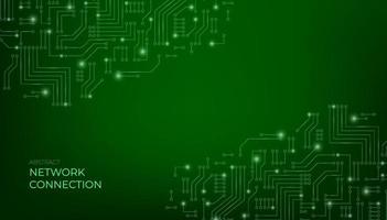 Green background with High-tech technology texture circuit board texture. Electronic motherboard vector. vector