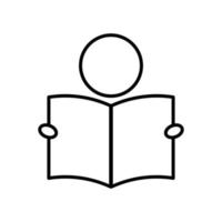 Reading icon. people with book. icon related to education. line icon style. Simple design editable vector
