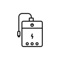 icono del banco de energía, batería. icono relacionado con la tecnología electrónica. estilo de icono de línea. diseño simple editable vector