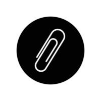 Paper clip icon. glyph icon style, solid. Simple design editable vector