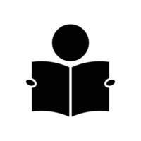 icono de lectura. personas con libro abierto. icono relacionado con la educación. estilo de icono de glifo, sólido. diseño simple editable vector