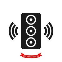 icono de altavoz de audio en diseño plano de moda vector