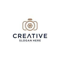 Photo idea logo, lamp with camera design vector simple elegant modern style