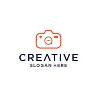 Photo idea logo, lamp with camera design vector simple elegant modern style