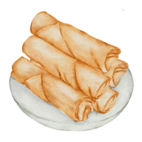 Thai food watercolor hand paint png