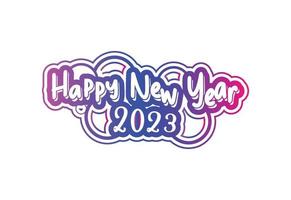 Happy new year logo, banner and t shirt design template vector
