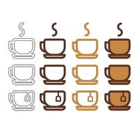 Cup icon set isolated on white background vector