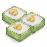 thailändsk dessert akvarell handfärg png