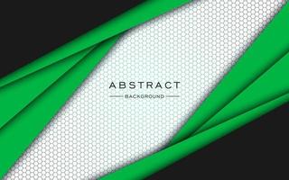 abstract black green white shape overlaping layers and hexagon texture dimension background. eps10 vector