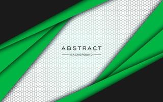 abstract black green white shape overlaping layers and hexagon texture dimension background. eps10 vector