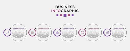 Vector Infographic design business template with icons and 5 options or steps.  Can be used for process diagram, presentations, workflow layout, banner, flow chart, info graph