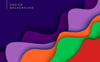 multi colored abstract red orange green purple colorful wavy papercut overlap layers background. eps10 vector