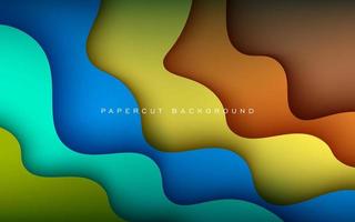 multi colored abstract soft colorful wavy papercut overlap layers background. eps10 vector