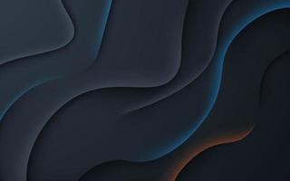 abstract black dynamic wavy layers with shadow and light background. eps10 vector